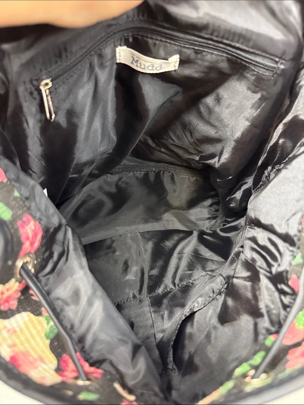 NEW Mudd Y2K Floral Canvas Backpack Pink Roses Black Cottagecore Grunge Romantic